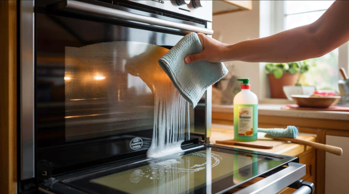 Így tisztítsd meg a sütőajtó üvegét kiszerelés nélkül – csak egy konyharuhával és mosogatószerrel